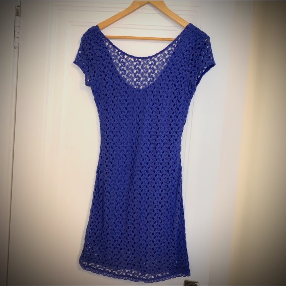 NWT Free People blue crochet dress